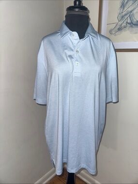 johnnie-O Men's Blue/White Golf Performance Polo-size Large